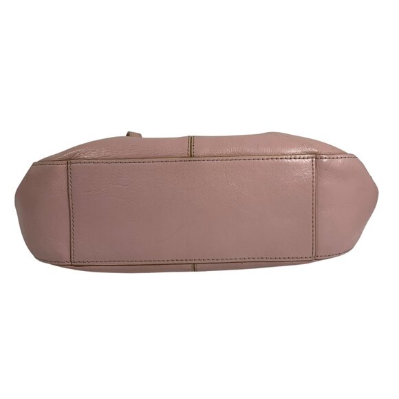 Etienne Aigner Ballet Pink Leather Shoulder Bag Zip Closure Dividers Pockets - Picture 8 of 16